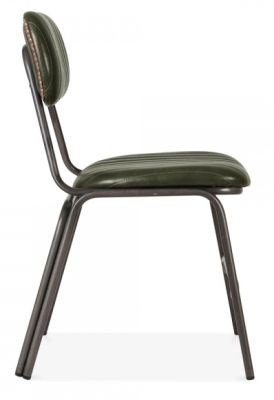 Faux Leather Dining Chair Refton - Dark Green - Online Reality