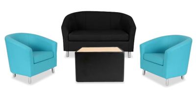 Tritium Next Day Coloured Faux Leather Sofas Bundle