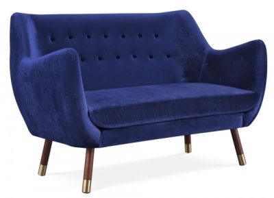 Poet Two Seater Sofa Velvet Navy Blue Online Reality Poet Two Seater Sofa Velvet Navy Blue