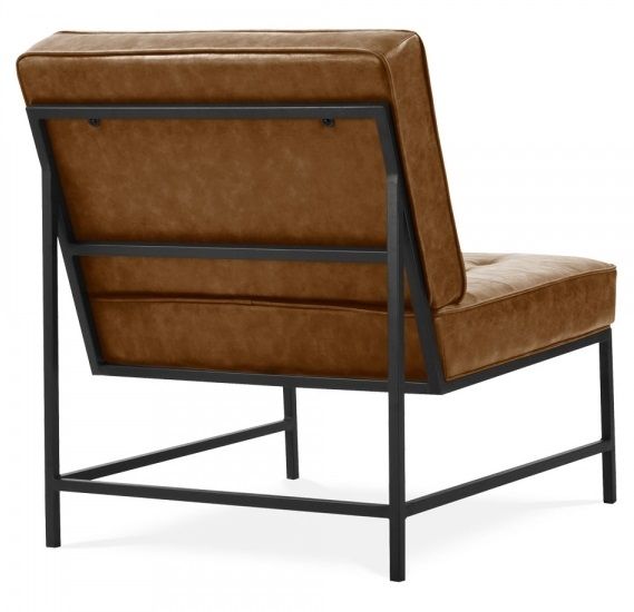 Retro Lounge Chair Limaz Tan Online Reality Limaz Retro Loung Echair Rear Angle View