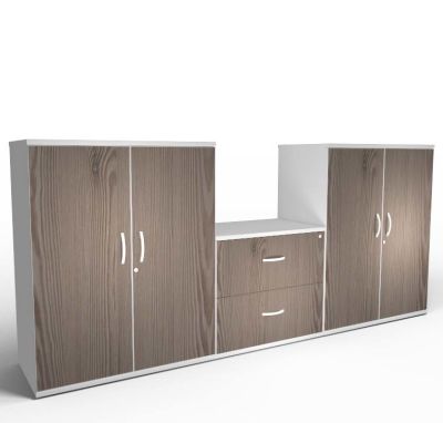 Premier Two Tone Deep Side Filer And Cupboard Combination Low