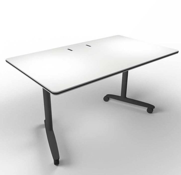Folding Desk With Castors 800mm Depth Talent 1380mm Online Talent Foldable Desk With Castors White Black