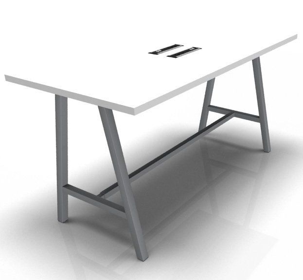 Bar Height Tables Integral 1600mm X 800mm Online Reality Integral Timber Top Raw Frame Electricifation 3 Whte