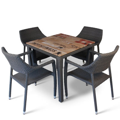 Outdoor Dining Set Pallet Effect Belize Online Reality Outdoor Dining Set Pallet Effect