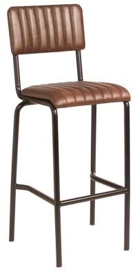 brown leather stool