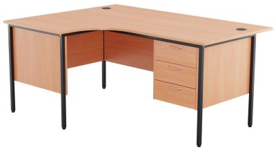 Corner Desk With Side Panels Retro Left Hand Desk With Two