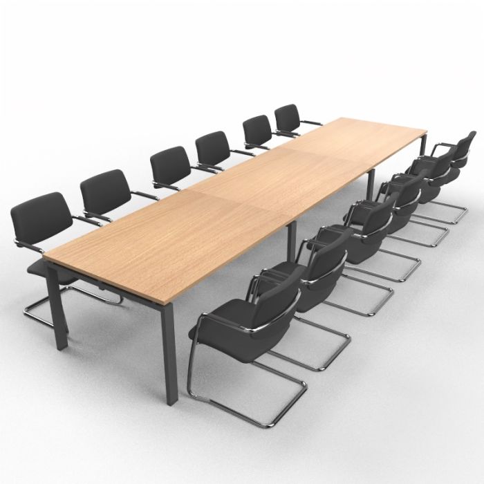 2348 Commercial Grade office desk Wave shape LEFT curve beech colour