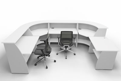 Two Person Reception Desk Offimat All White Online Reality