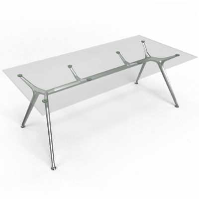 Clear Glass Desk With White Silver Or Black Frame Arkitek