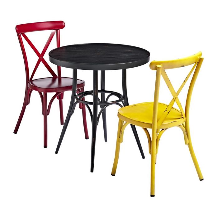 2 Person Round Bistro Table & Side Chair Bundle - Julia - Online Reality