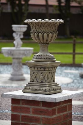 Weaved Urn on Plinth