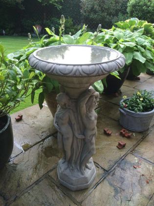 Three Graces Bird Bath - Tor Stone Ltd