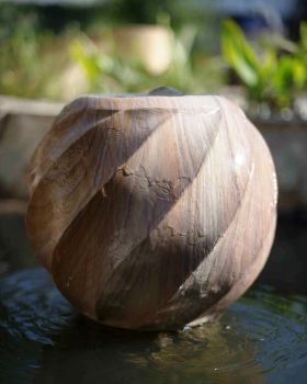 Sandstone Ribbed Sphere - 50cm