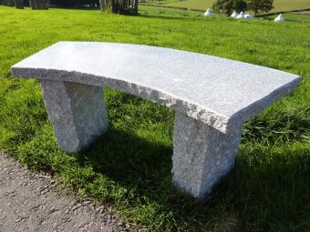 Rustic Curved Bench - Grey - Tor Stone Ltd