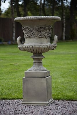 Handled Urn on Plinth