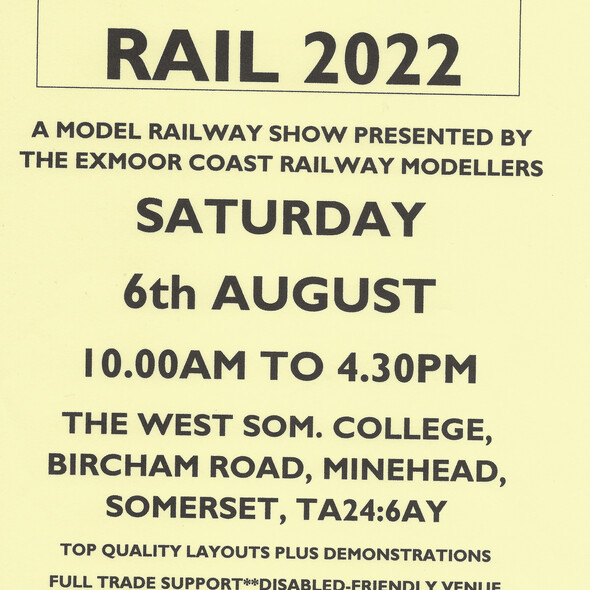 Exmoor Rail 2022 Model Railway show Saturday  6th August  2022